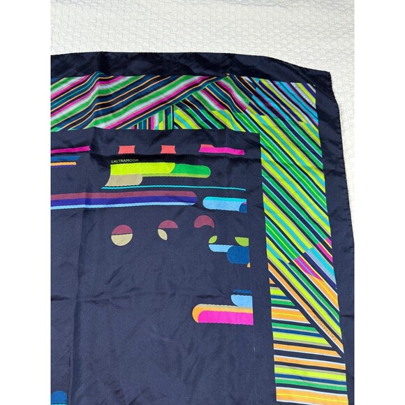 Laltramoda Square Silk Scarf Modern MCM Colorful 33"x33" - Picture 3 of 9